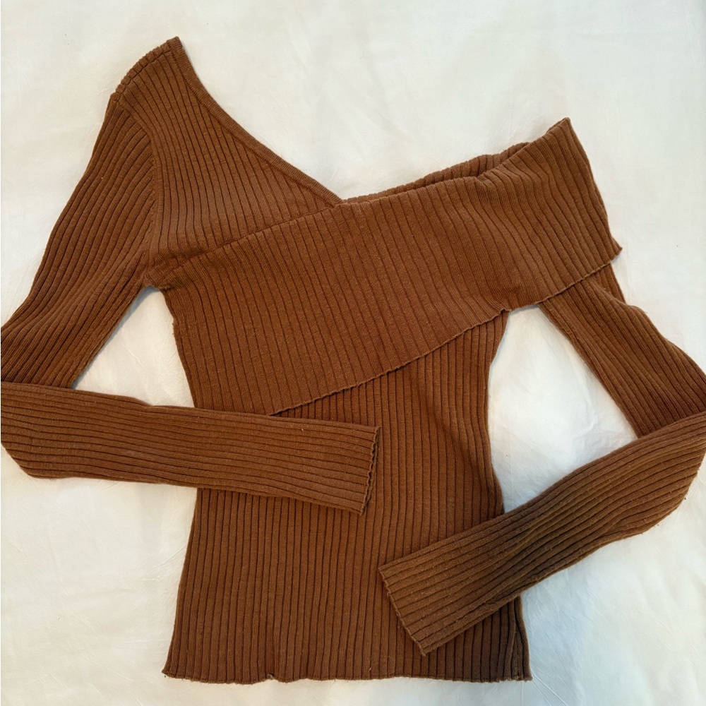 Lovers & Friends Camel Sweater, Off Shoulder